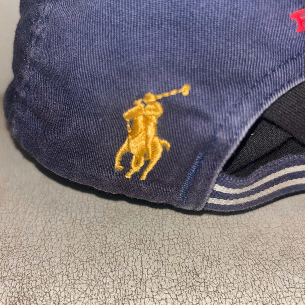 Polo Ralph Lauren Navy Baseball Cap with Green & White Stripe and Crest - Picture 5 of 10